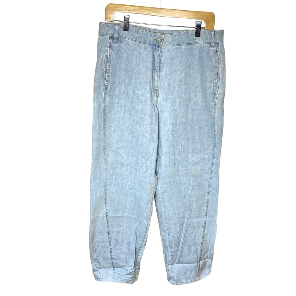 Poetry indigo dyed trouser hemp organic cotton pale denim size 10